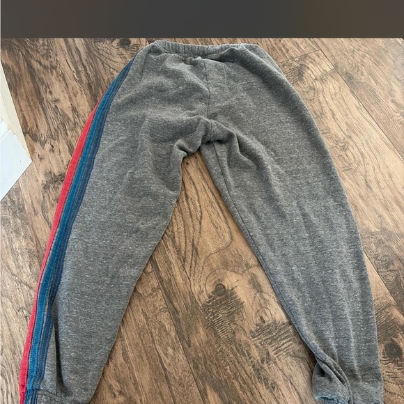 Aviator Nation Gray Sweatpants with Colorful Stripes - Picture 2 of 4